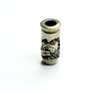 1pc Vintage Handmade Bullet-Shaped Brass & White Copper Bead for DIY Jewelry, Lanyard & Knife Lanyard Accessories