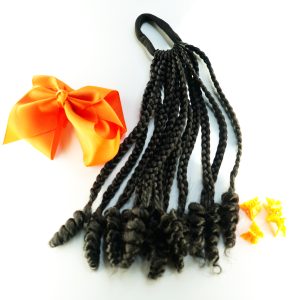 Girls' Hair Extensions with Elastic Tie Bands 6
