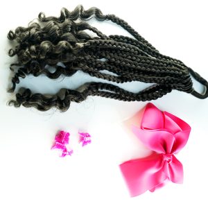 Girls' Hair Extensions with Elastic Tie Bands 1