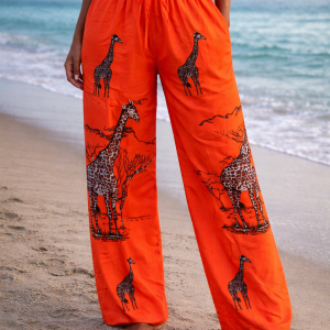African-Inspired Straight-Leg Cotton Trousers