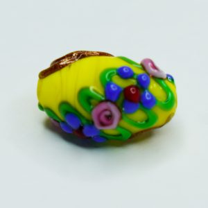 Hand Painted bead yellow