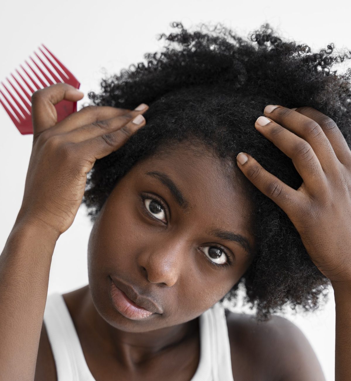 front-view-woman-holding-pink-brush